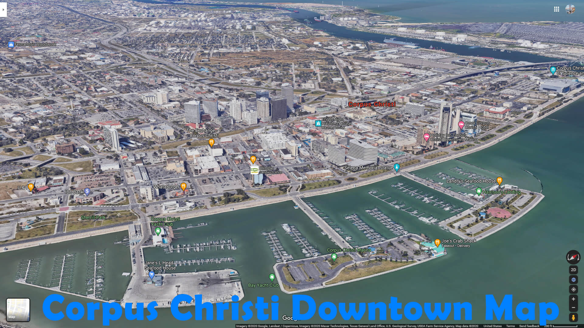 Corpus Christi Downtown Map